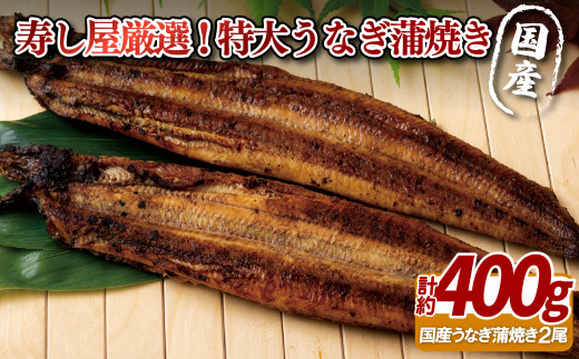 【特大】 国産 うなぎ 蒲焼き 2尾 ( 200g × 2 ) セット 新鮮 寿司 職人 厳選 タレ 付き 鰻 千穂寿し 長崎県 佐世保市
