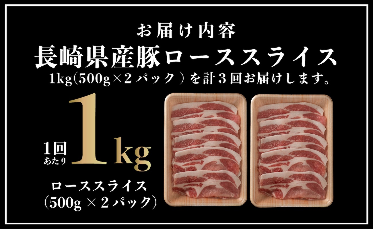 B582 ãå®æäŸ¿ãé·åŽçç£è± ããŒã¹ã¹ã©ã€ã¹ èš1kg(500gÃ2) ã3åãå±ãã