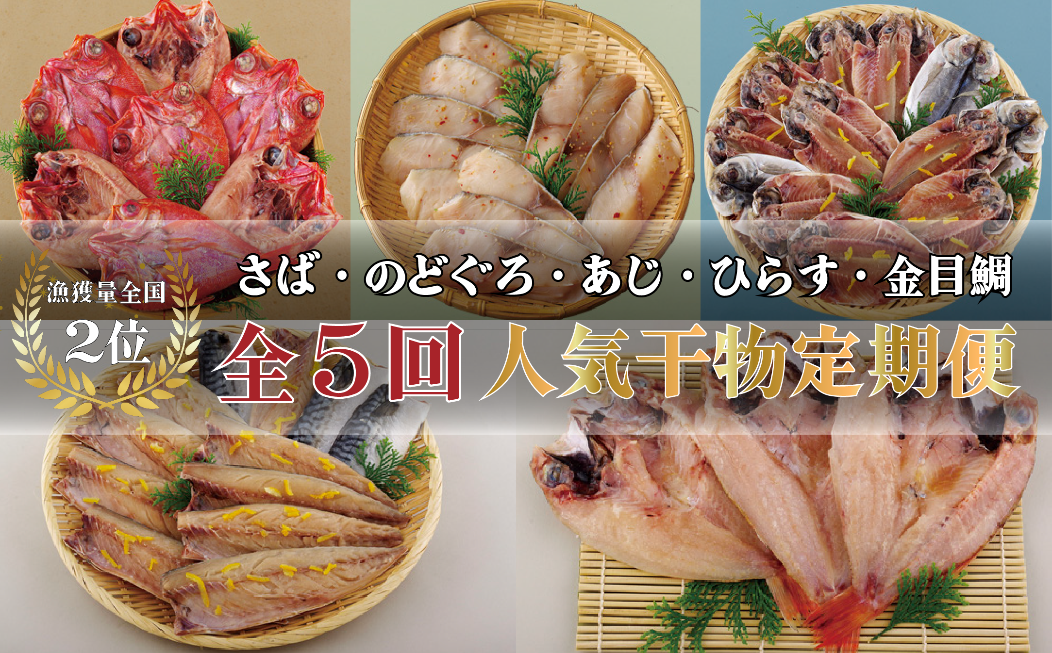 A270b 《定期便》丸富の干物頒布会｢絢爛絵巻｣【5回お届け】