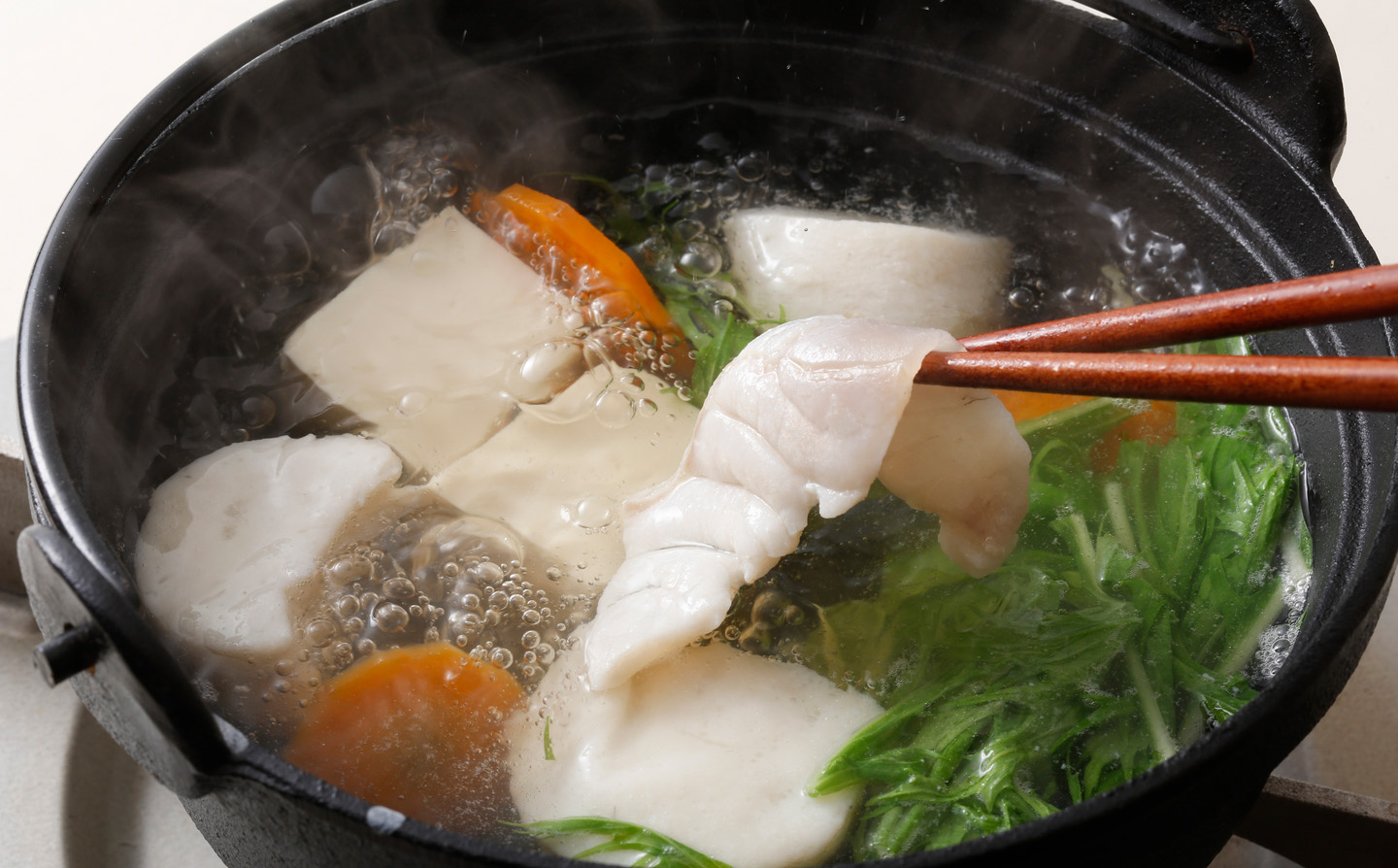 A518 天然クエと九十九島ヒラマサのしゃぶしゃぶ