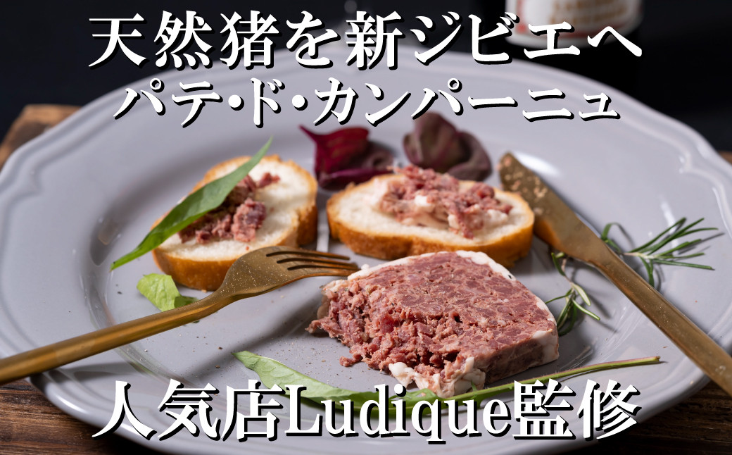 B364b 新感覚 ジビエ 平戸いのしし パテ by Ludique ( 猪肉 パテ・ド・カンパーニュ 3セット) 天然 イノシシ肉 加工品 ジビエ肉