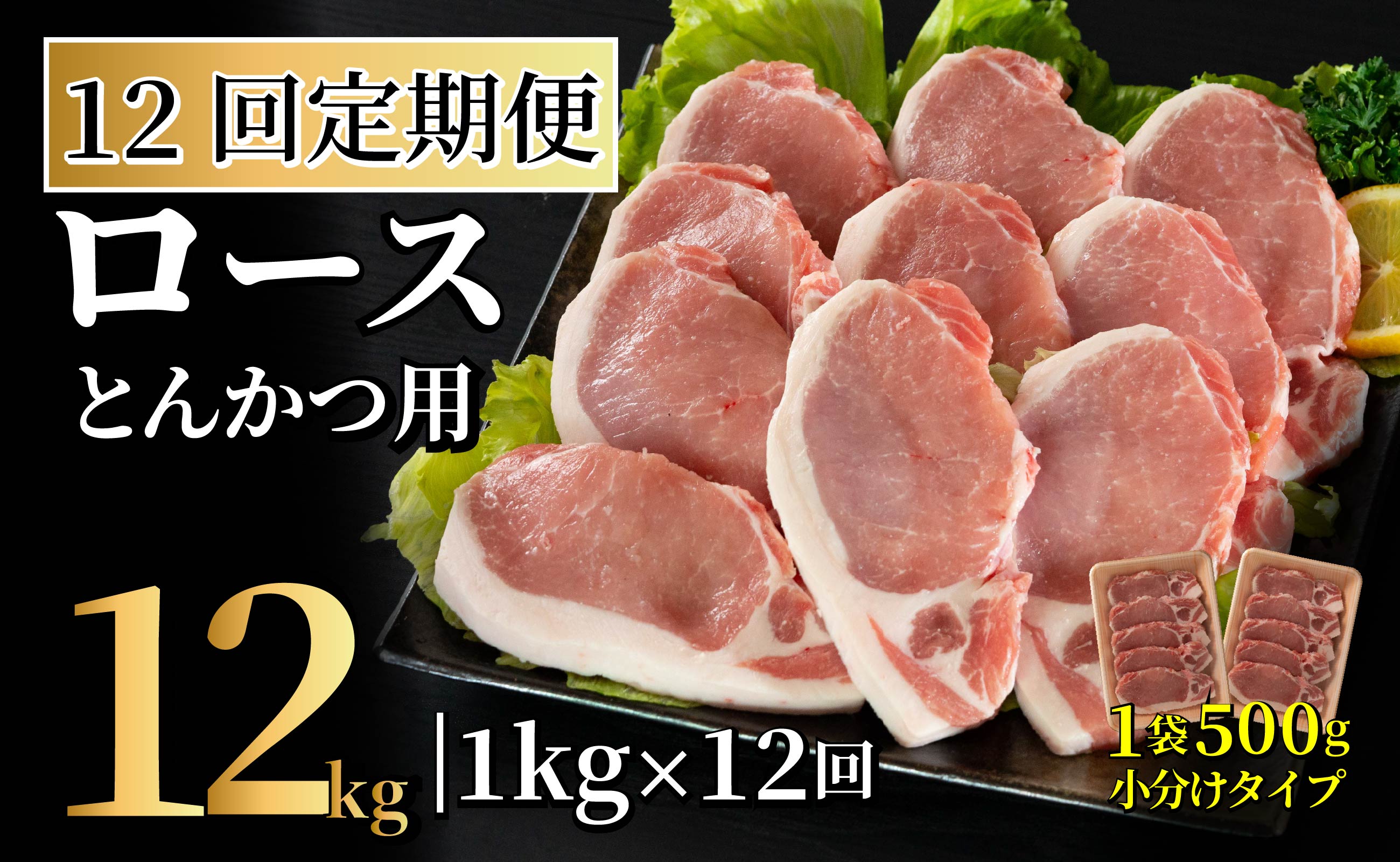 B612《定期便》長崎県産豚 ロースとんかつ用計1kg(100g×5枚×2) 【12回お届け】