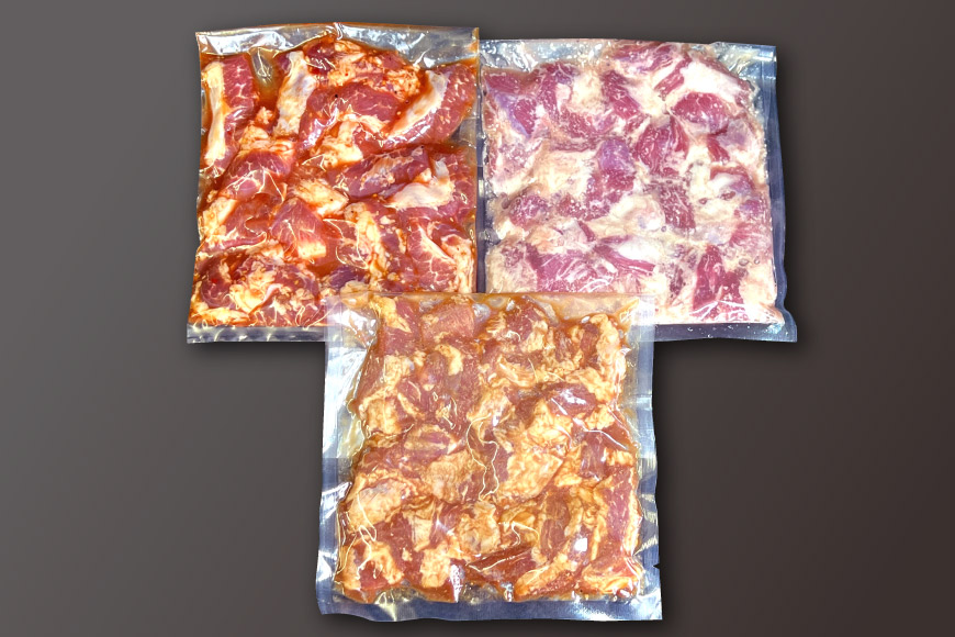 CG152 超希少部位 雲仙もみじ豚 サガリ 3種 食べ比べ セット 計3.6kg（300g×3種×各4パック）  [豚 豚肉 焼肉 さがり 冷凍]