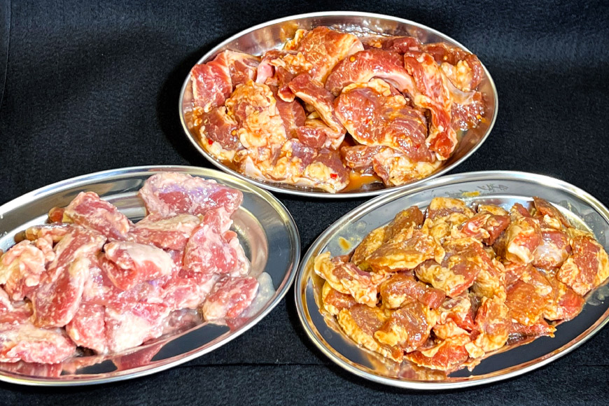 CG152 超希少部位 雲仙もみじ豚 サガリ 3種 食べ比べ セット 計3.6kg（300g×3種×各4パック）  [豚 豚肉 焼肉 さがり 冷凍]