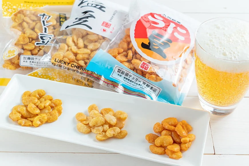EE102 食べだしたら止まらない！ラッキーチェリー豆 5種から１袋 [ 豆 チェリー豆 うに カレー のり 塩 5種 1袋 お菓子 おやつ 長崎県 島原市 ]