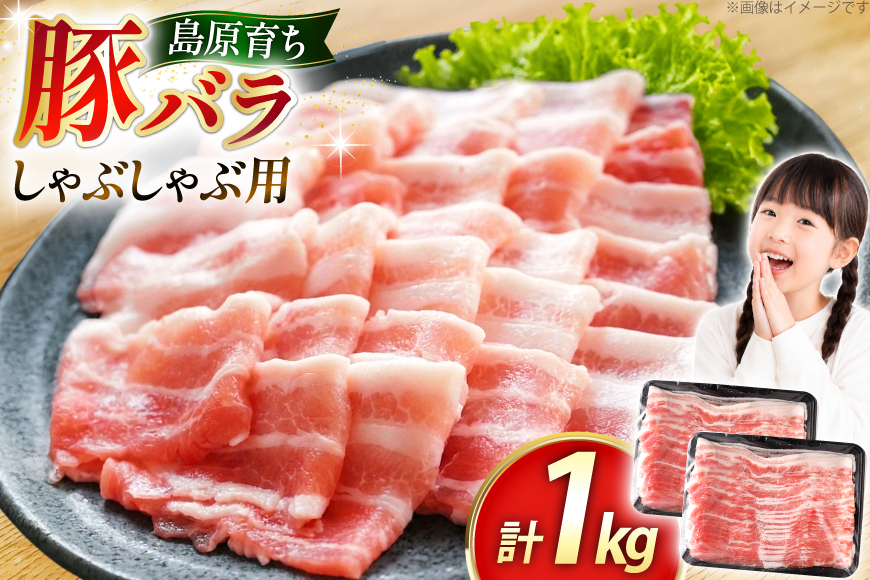 AK034 豚バラ しゃぶしゃぶ用 500g 2パック 計1kg [ 豚肉 小分け バラ肉 ぶた しゃぶしゃぶ 薄切り スライス BBQ バーベキュー 焼肉 アウトドア 1キロ スターゼン 長崎県 島原市 ]