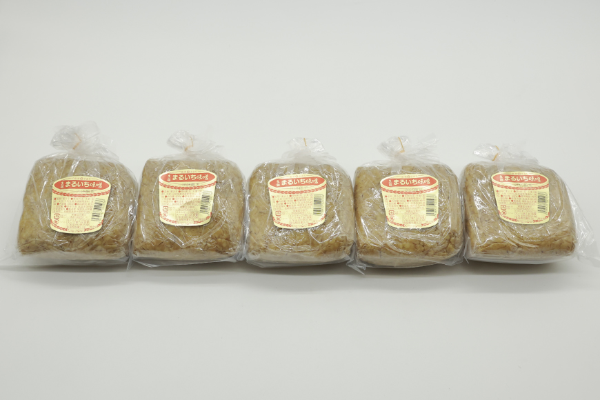AI225 味噌 島原 手造り 生詰 まるいち味噌 900g 5個 計4.5kg [ みそ 無添加 国産 麦味噌 麦みそ マルイチ 塚原食品本舗 長崎県 島原市 ]