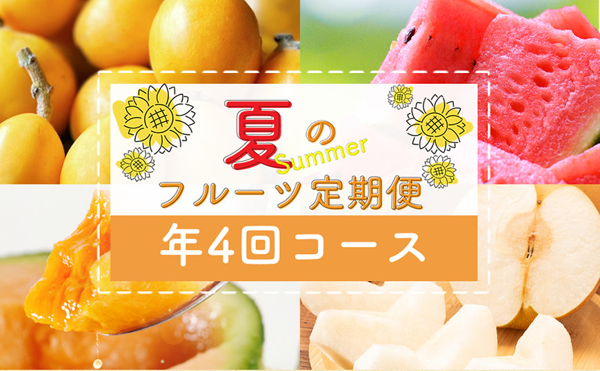 DH106 【令和9年度出荷分】【春〜夏季】フルーツ定期便（全4回） ハウスびわ 小玉スイカ 小玉メロン 梨 [ 果物 フルーツ びわ すいか メロン ナシ 長崎県 島原市 ]