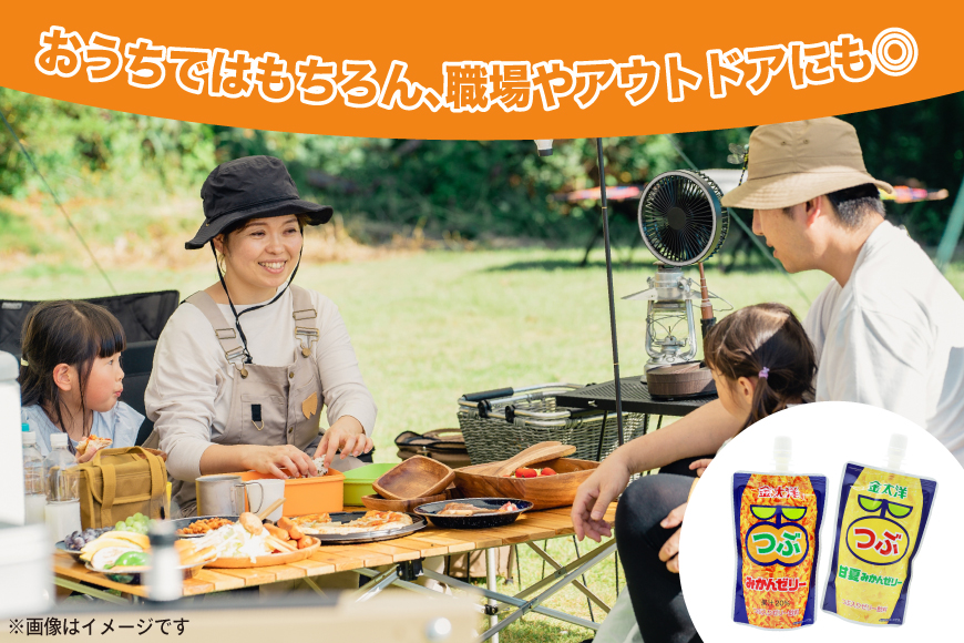 AJ235 金太洋 つぶみかんゼリー つぶ甘夏みかんゼリー 150gパウチ×各1個 [株式会社島原観光ビューロー 長崎県 島原市] みかん オレンジ ゼリー おやつ つぶつぶ ゼリージュース