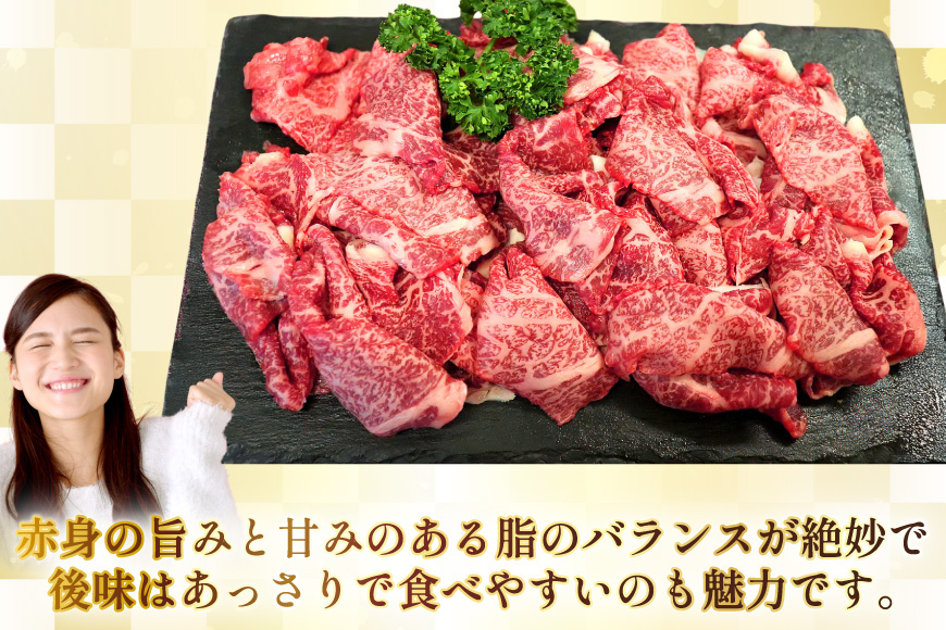 AJ577 【3回定期便】長崎和牛 切り落とし (もも・バラ) 約1kg (500g×2P) [ 肉 牛肉 和牛 高級 おいしい ステーキ肉 まるしん商会 黒牛 長崎県 島原市 ]