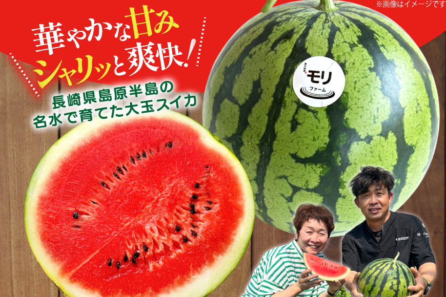 AJ455 【令和8年度出荷分】 湧水の里 モリファーム 赤玉 スイカ ラオウ まつりばやし 3L 8〜10kg 1玉 [ 先行予約 数量限定 すいか スイカ 西瓜 フルーツ 果物 長崎 長崎県 島原市 ]