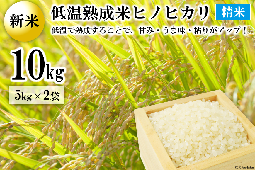 【新米】低温熟成米（ヒノヒカリ・精米）　10kg(米袋×2袋)