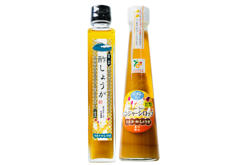 BI203 酢しょうが 230g ジンジャーシロップ 250g 計2本 480g [ 生姜 しょうが ショウガ ジンジャーエール シロップ セット 調味料 酢 松本農園 人作 長崎県 島原市 ]