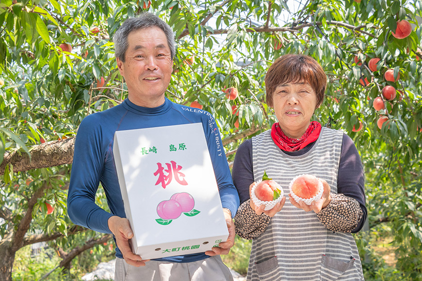 DG090 【令和8年度出荷分】食べたら笑顔になる！島原育ちの桃 1kg＜数量限定＞ [桃 もも フルーツ 果物 くだもの 長崎県 島原市]