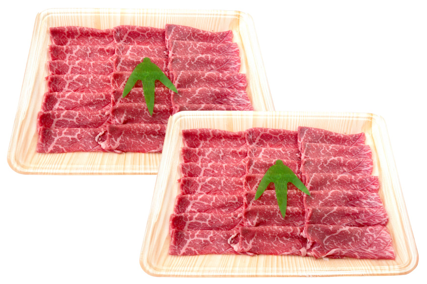 AJ558 【12回定期便】長崎和牛 もも スライス 約1kg (500g×2P) [ 肉 牛肉 和牛 高級 おいしい ステーキ肉 まるしん商会 黒牛 長崎県 島原市 ]
