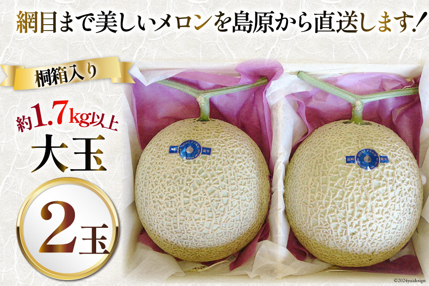 【期間限定発送】AB053 その道一筋の生産者がじっくり丁寧に育てた マスクメロン 2玉 特選 大玉 桐箱