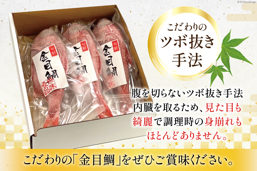 AI094 金目鯛 大サイズ (200g〜300g) 3尾 計800g 程度 ＜下処理済み＞【 鯛 たい タイ キンメダイ キンメ 真空パック 個包装 煮付け 塩焼き 冷凍 焼き魚 長崎県 島原市 】