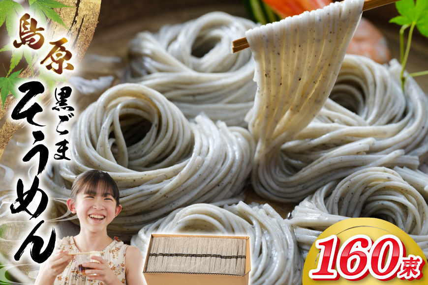 AJ441 黒ごまそうめん 8kg 160束 1箱 [ そうめん 素麺 島原そうめん 手延そうめん 島原 セテラ 長崎県 島原市 ]