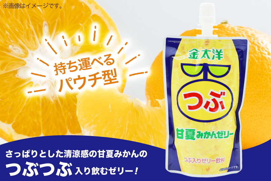 AJ237 金太洋 つぶ甘夏みかんゼリー 150g パウチ 24本 [ ゼリー 甘夏 みかん ミカン オレンジ みかんゼリー ミカンゼリー 飲むゼリー つぶつぶ つぶつぶみかん つぶオレンジみかん 果実 パウチ 金太洋 長崎 長崎県 島原市 ]