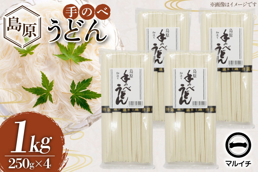 AJ298 島原 手のべうどん 1kg (50g×5束×4袋) [ うどん 手延べうどん 島原 手延べ 細うどん 乾麺 国内製造 塚原食品本舗 長崎県 島原市 ]