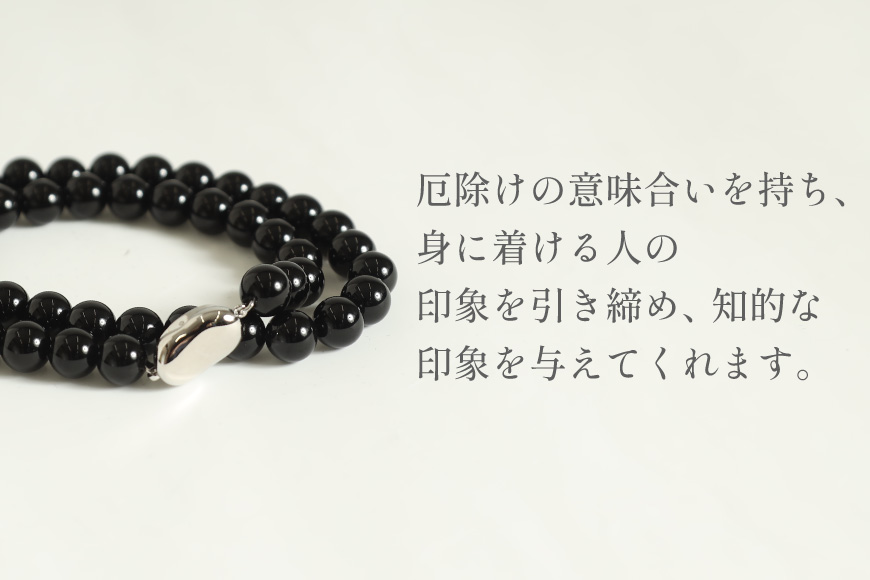 BK014-b Marycoco オニキス 8mm珠 ネックレス イヤリング セット [ mj-seto-08 貝パール ネックレス ピアス イヤリング ジュエリー アクセサリー メアリーココ 長崎県 島原市 ]