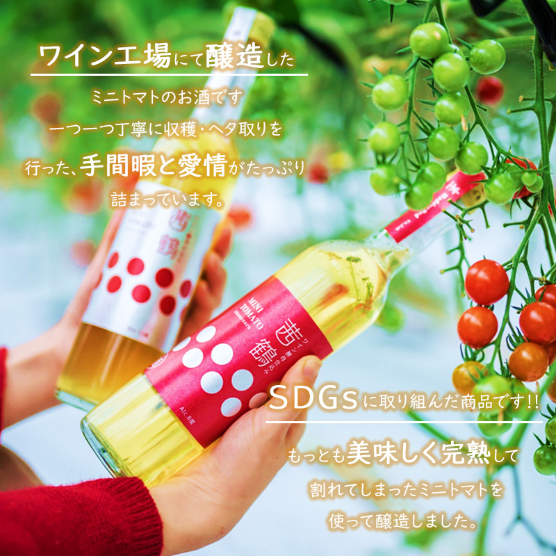 ワイン酵母仕込み茜鶴ミニトマトのお酒辛口200mlと宮トマト500gのセット / 酒 お酒 アルコール 甘口 辛口ミニトマト トマト / 諫早市 / 株式会社宮下農園  [AHCG005]