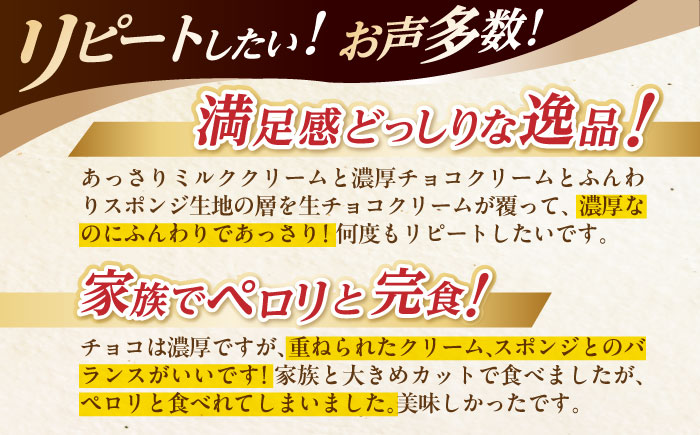 【6回定期便】＜ニッポン全国おやつランキンググランプリ受賞＞長崎石畳ショコラ ハーフサイズ 2個 / 石畳ショコラ チョコ ケーキ スイーツ / 諫早市 / ネオクラシッククローバー [AHBS016]