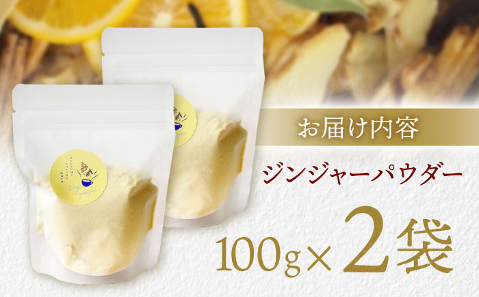 【体の中から温まる！】ほんのり甘い ジンジャーパウダー(100g×2袋) / 生姜 しょうが ジンジャー 温活 / 諫早市 / のんびり山 [AHBA005]