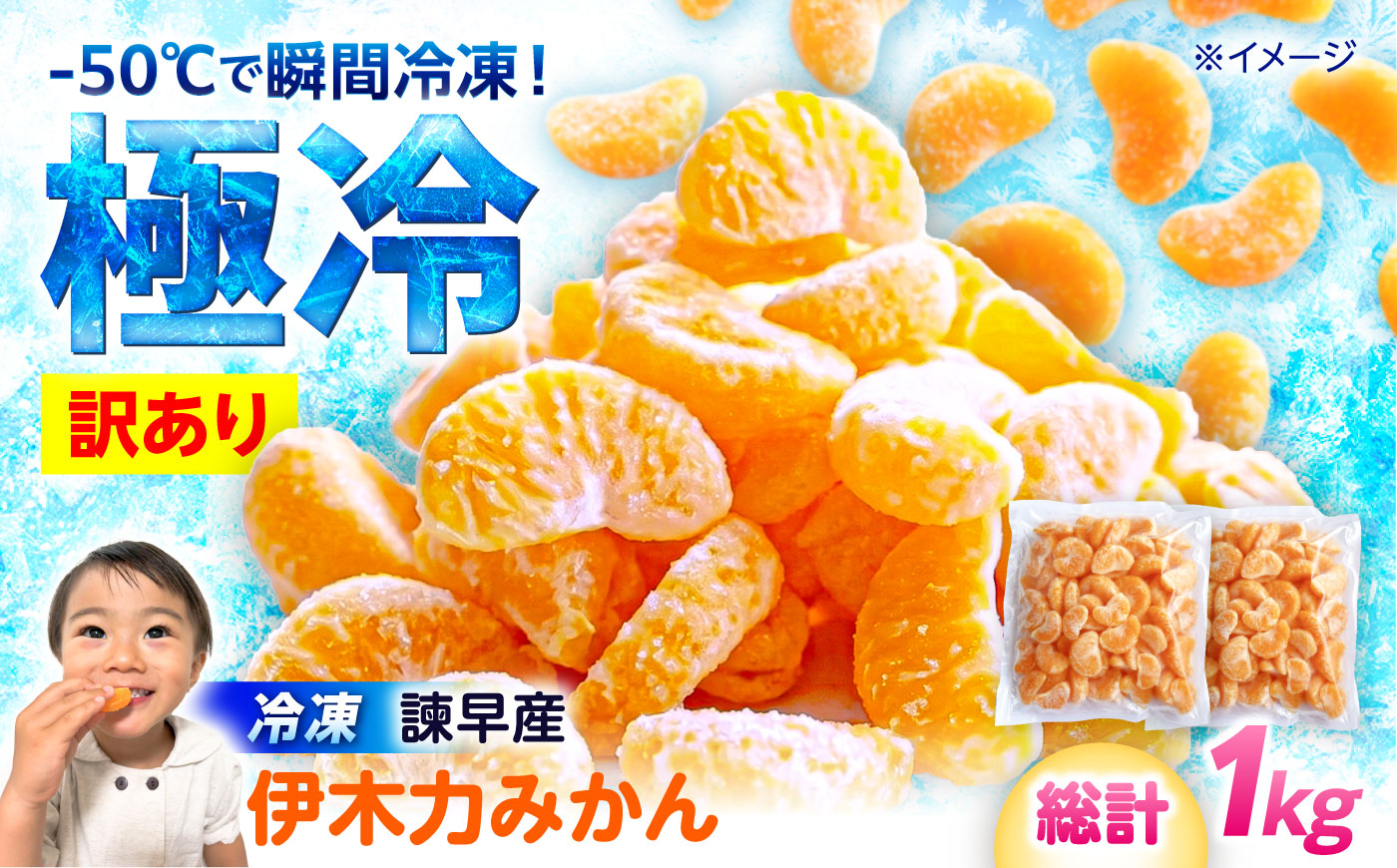 【訳あり】伊木力温州みかんの冷凍みかん 500g×2 / 冷凍ミカン 冷凍みかん レイトウミカン 伊木力温州みかん 伊木力みかん 温州みかん 佐瀬 諫早 多良見 長崎 / 諫早市 / 末永果樹園 [AHBD006]