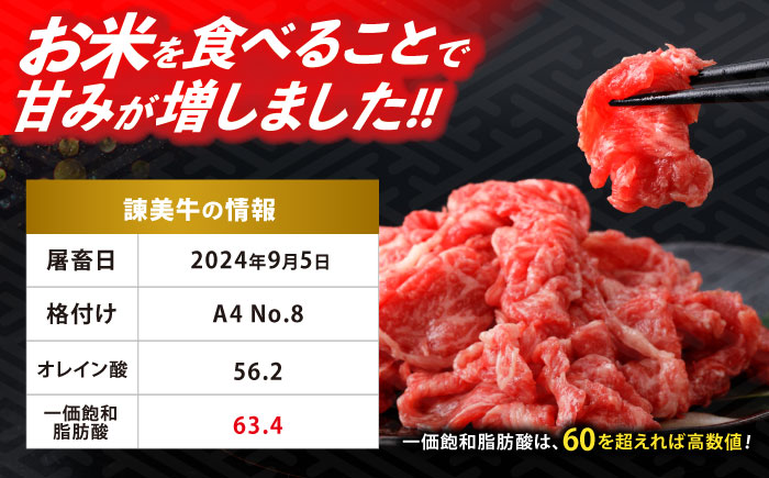 【特Aのブランド米で育てた】諫美牛 切り落とし 500g(250g×2) / 牛肉 ぎゅうにく 和牛 牛 肉 国産 切り落とし 切り落し 切りおとし / 諫早市 / 株式会社土井農場 [AHAD090]