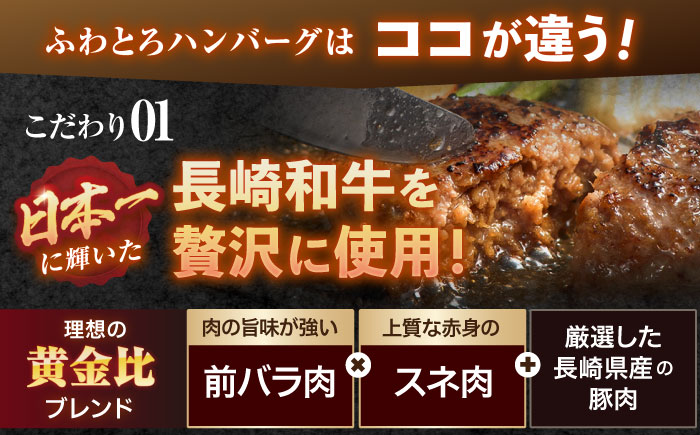 ながさきふわとろハンバーグ　150g×5個入【贈答用】 / ハンバーグ 牛肉 豚肉 長崎和牛 / 諫早市 / ワールド・ミート有限会社 [AHBG001]