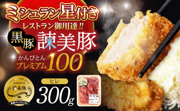 黒豚諫美豚プレミアム100 ヒレ肉 （カツのみ）300g / 豚肉 肉 ヒレ 黒豚 とんかつ トンカツ / 諫早市 / 株式会社土井農場 [AHAD076]