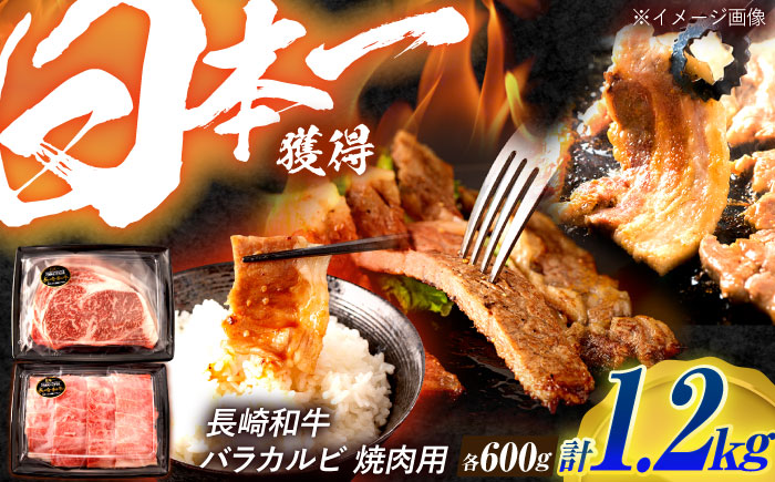 長崎和牛 ステーキ・焼肉セット 600g×2パック / 牛肉 ぎゅうにく 肉 和牛 国産牛 焼き肉 やきにく ステーキ すてーき / 諫早市 / 西日本フード株式会社 [AHAV008]