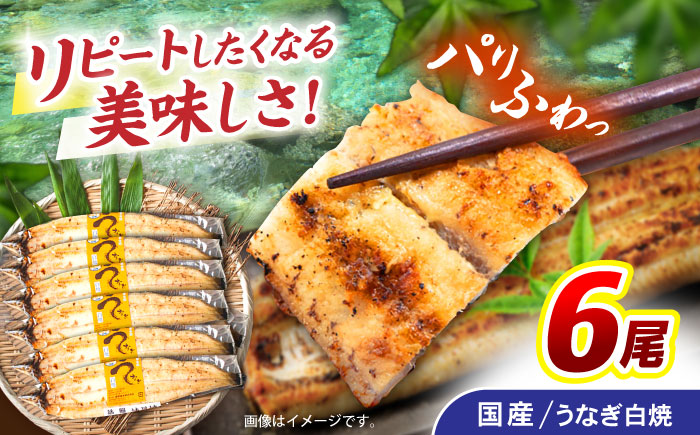 ＜諫早淡水＞うなぎ白焼き 6尾 / うなぎ ウナギ 鰻 白焼き 白焼 しらやき 冷凍 国産 小分け / 諫早市 / 諫早淡水株式会社 [AHAT013]