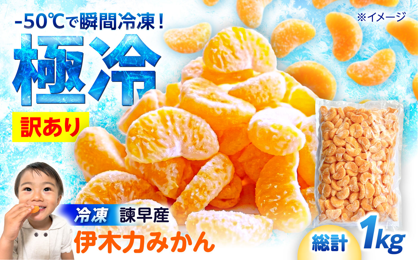 【訳あり】伊木力温州みかんの冷凍みかん 1kg / 伊木力 温州みかん みかん ミカン 冷凍みかん 冷凍ミカン 蜜柑 佐瀬 諫早 多良見 長崎 / 諫早市 / 末永果樹園 [AHBD007]