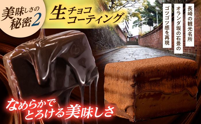 【2回定期便】＜ニッポン全国おやつランキンググランプリ受賞＞長崎石畳ショコラ ハーフサイズ 2個 / 石畳ショコラ チョコ ケーキ スイーツ / 諫早市 / ネオクラシッククローバー [AHBS012]