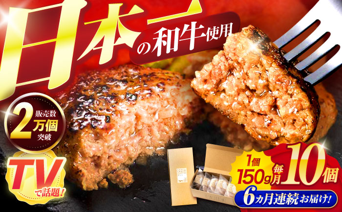 【6回定期便】ながさきふわとろハンバーグ　150g×10個入 / ハンバーグ はんばーぐ　肉 牛肉 豚肉 おかず 惣菜 定期便 / 諫早市 / ワールド・ミート有限会社 [AHBG011]