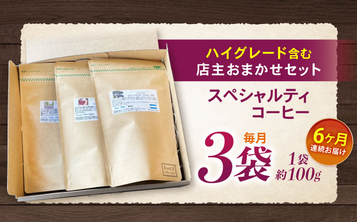 【6回定期便】挽き方が選べます！自家焙煎ハイグレードコーヒーを含むおまかせセット(中挽き) / ハイグレードコーヒー ブレンド コーヒー 豆 中挽き / 諫早市 / R and R coffee labo [AHCJ031]
