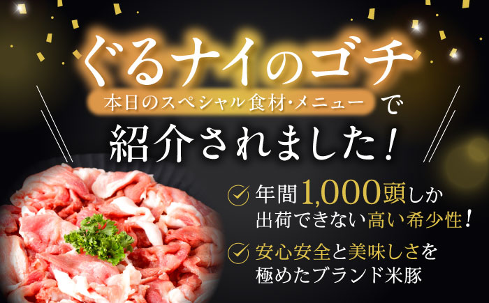 黒豚諫美豚プレミアム100 ウデ肉 切り落とし 1.5g（300g×5P）/ 豚肉 ぶたにく 黒豚 ウデ うで ウデ肉 うで肉 切り落とし 切り落し 切りおとし 小分け / 諫早市 / 株式会社土井農場 [AHAD081]