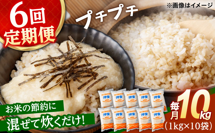 【6回定期便】押麦「長崎御島」 1kg×10袋 計10kg / 麦 むぎ 押麦 はだか麦 麦味噌 雑穀 雑穀米 食物繊維 小分け 長崎県産 米 こめ コメ ※ / 諫早市 / 有限会社伊東精麦 [AHBU011]