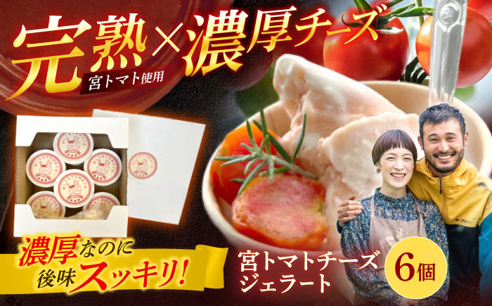 宮トマトチーズジェラート　80ml×6個 / ジェラート トマト とまと チーズ アイス　アイスクリーム スイーツ / 諫早市 / 宮下農園 [AHCG031]