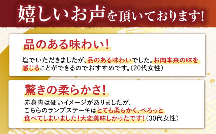 「11/30までの申込で年内にお届け！」ランプ ステーキ 300g（150g×2枚） / ステーキ 長崎和牛 A4〜A5ランク 希少部位 / 諫早市 / 野中精肉店 [AHCW002]