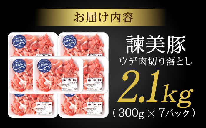 諫美豚 ウデ肉 切り落とし 2.1g（300g×7P）/ 豚肉 ぶたにく ウデ うで ウデ肉 うで肉 切り落とし 切り落し 切りおとし 小分け / 諫早市 / 株式会社土井農場 [AHAD083]