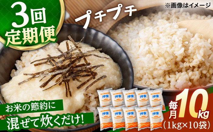 【3回定期便】押麦「長崎御島」 1kg×10袋 計10kg / 麦 むぎ 押麦 はだか麦 麦味噌 雑穀 雑穀米 食物繊維 小分け 長崎県産 米 こめ コメ ※ / 諫早市 / 有限会社伊東精麦 [AHBU010]