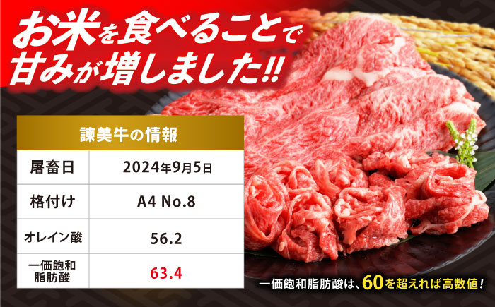 【特Aのブランド米で育てた】諫美牛 しゃぶしゃぶ・すき焼き用 500g(250g×2) / 牛肉 ぎゅうにく 和牛 牛 肉 国産 しゃぶしゃぶ すき焼き / 諫早市 / 株式会社土井農場 [AHAD092]