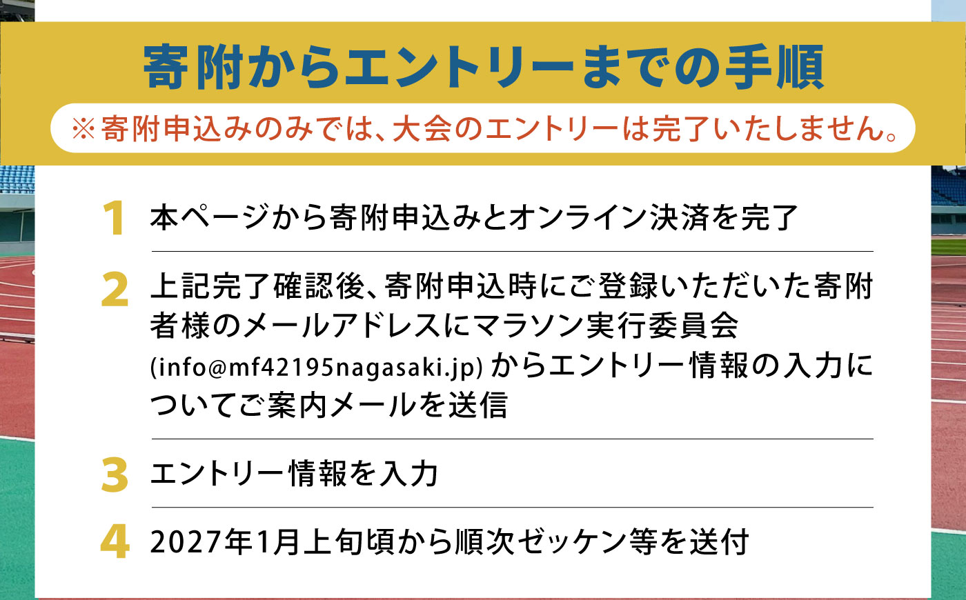 【2027年1月31日(日)開催】長崎ミュージックフェスマラソン2027 出走権 1名様分(フルマラソン) / マラソン マラソン大会 マラソン出走権 マラソン大会出走権 出走権 出走 ランナー / 諫早市 [AHFW001]