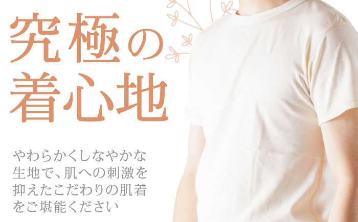 オーガニックコットンTシャツ・メンズ・日本アトピー協会推薦品(Lサイズ) / Tシャツ メンズ 綿 コットン / 諫早市 /  株式会社美泉 [AHAP013]