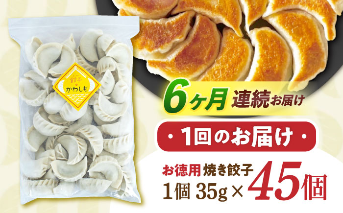 【6回定期便】《餃子のかわしも》かわしも焼き餃子お徳用45個入りパッケージ [AHBM007]