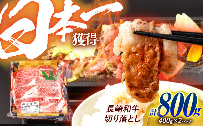 長崎和牛 切り落とし 800g（400g×2）肩ロース・モモ・カタ・バラ使用 / 牛肉 ぎゅうにく 肉 和牛 国産牛 切落し / 諫早市 / 西日本フード株式会社 [AHAV004]