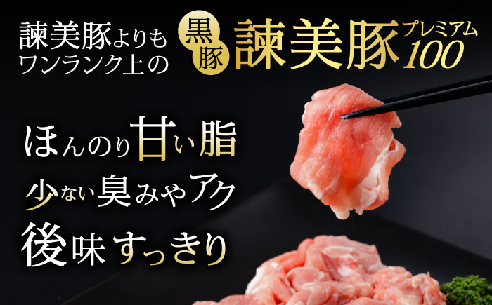 黒豚諫美豚プレミアム100 切り落とし 計1.2kg（300g×4P）/ 豚 豚肉 黒豚 切り落とし 小分け / 諫早市 / 株式会社土井農場 [AHAD046]